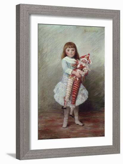 Suzanne with Harlequin Puppet-Pierre-Auguste Renoir-Framed Giclee Print