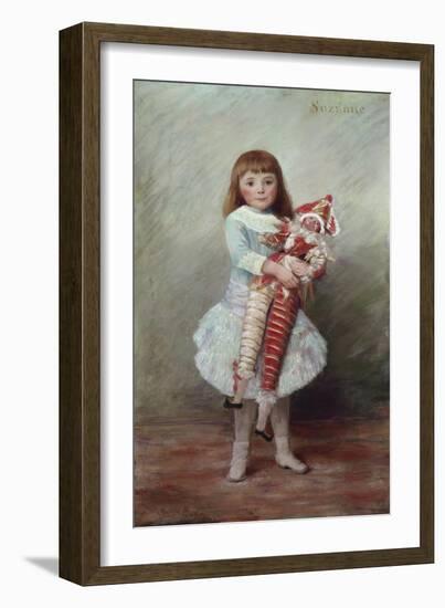 Suzanne with Harlequin Puppet-Pierre-Auguste Renoir-Framed Giclee Print