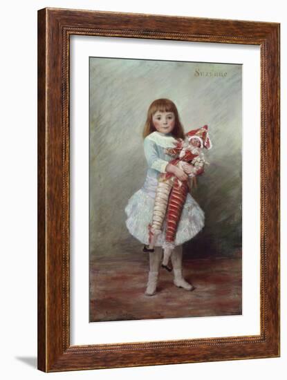 Suzanne with Harlequin Puppet-Pierre-Auguste Renoir-Framed Giclee Print