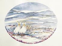 Two Hares in a Snowy Landscape-Suzi Kennett-Giclee Print
