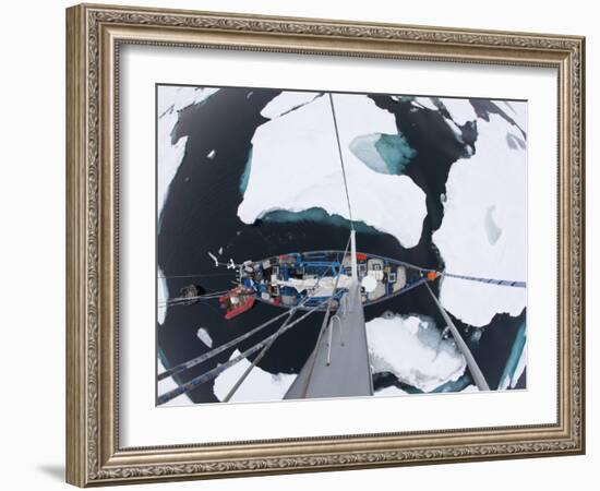 Sv Arctica Picking its Way Through Sea Ice in Hinlopen Strait, Nordaustlandet, Svalbard, Norway-Paul Souders-Framed Photographic Print