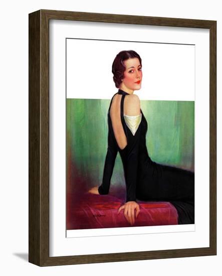 "Svelte in Black,"October 13, 1934-Charles W. Dennis-Framed Giclee Print