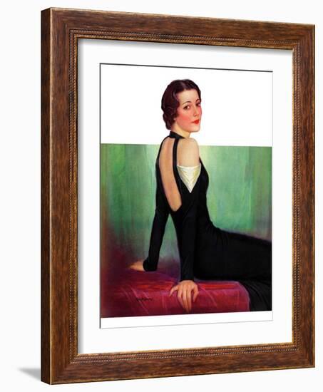 "Svelte in Black,"October 13, 1934-Charles W. Dennis-Framed Giclee Print