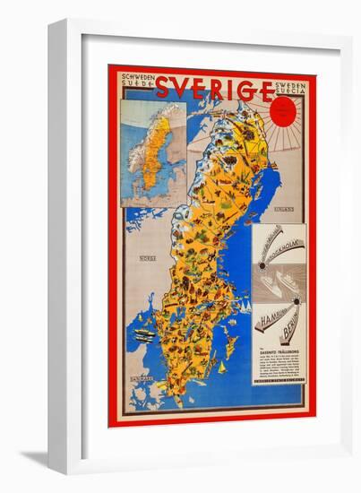Sverige-null-Framed Art Print