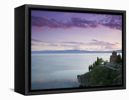 Sveti Jovan at Kaneo Church and Lake Ohrid, Ohrid, Macedonia-Walter Bibikow-Framed Premier Image Canvas