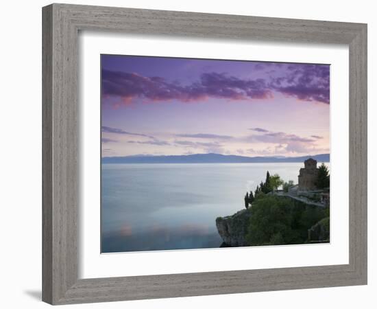 Sveti Jovan at Kaneo Church and Lake Ohrid, Ohrid, Macedonia-Walter Bibikow-Framed Photographic Print