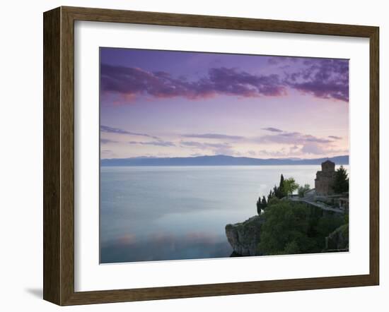 Sveti Jovan at Kaneo Church and Lake Ohrid, Ohrid, Macedonia-Walter Bibikow-Framed Photographic Print