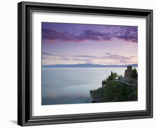 Sveti Jovan at Kaneo Church and Lake Ohrid, Ohrid, Macedonia-Walter Bibikow-Framed Photographic Print