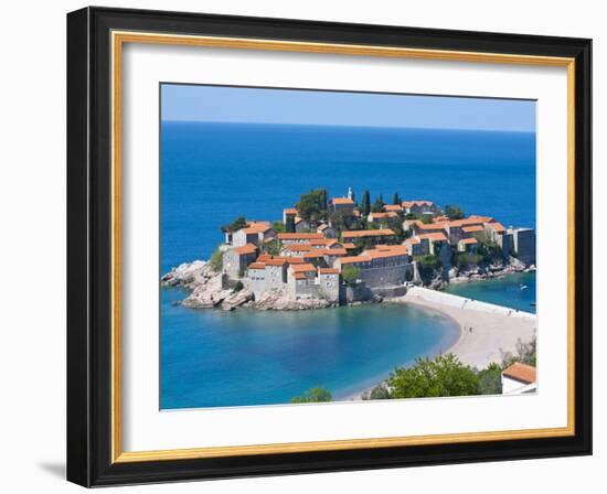 Sveti Stefan, Seaside Resort in Western Montenegro, Europe-Michael Runkel-Framed Photographic Print