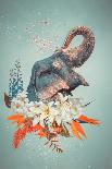 Abstract art collage of young woman with flowers-Svetlana Radayeva-Art Print