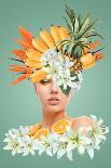 Abstract art collage of young woman with flowers-Svetlana Radayeva-Art Print