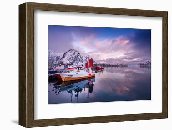 Svolvaer Harbor-Philippe Sainte-Laudy-Framed Photographic Print