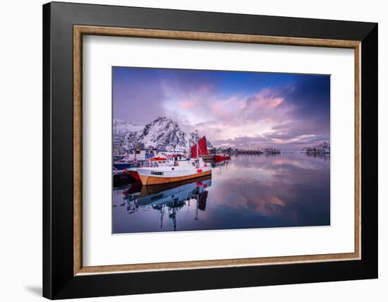 Svolvaer Harbor-Philippe Sainte-Laudy-Framed Photographic Print