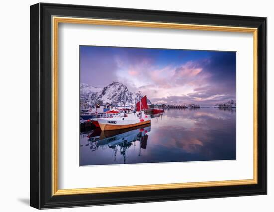 Svolvaer Harbor-Philippe Sainte-Laudy-Framed Photographic Print