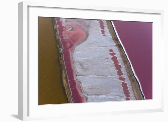 Swakopmund Saltworks, Aerial View, Namibia-Peter Adams-Framed Photographic Print