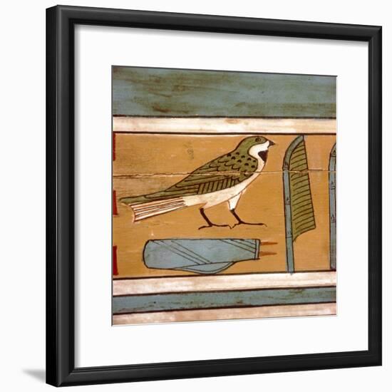 Swallow detail, Egyptian hieroglyphic on inner wall of coffin, c2000 BC-Unknown-Framed Giclee Print