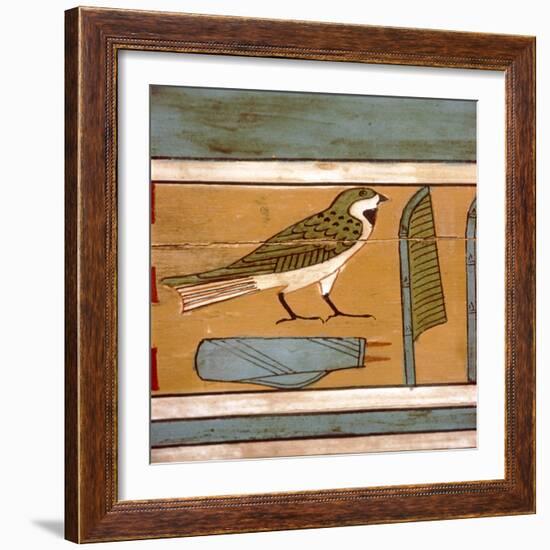 Swallow detail, Egyptian hieroglyphic on inner wall of coffin, c2000 BC-Unknown-Framed Giclee Print