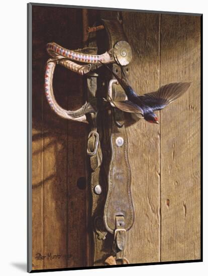 Swallow On Saddlery-Peter Munro-Mounted Premium Giclee Print