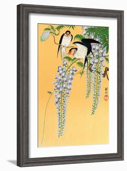 Swallows and Wisteria-Koson Ohara-Framed Giclee Print