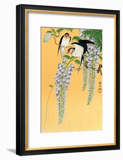 Swallows and Wisteria-Koson Ohara-Framed Giclee Print