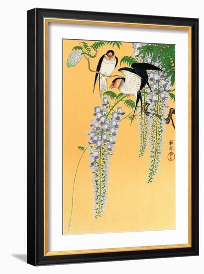 Swallows and Wisteria-Koson Ohara-Framed Giclee Print