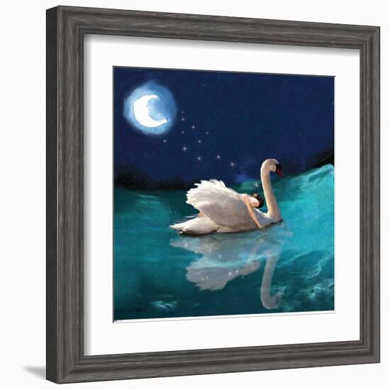 Swan And Child-Nancy Tillman-Framed Art Print