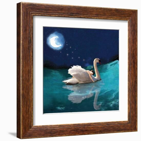 Swan And Child-Nancy Tillman-Framed Art Print