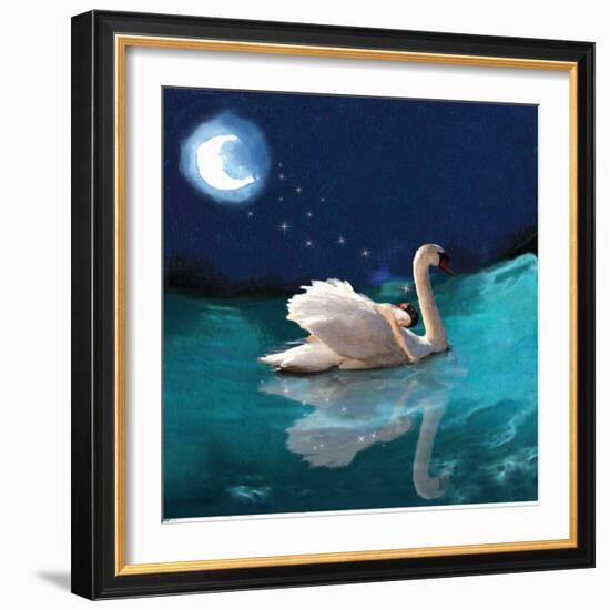 Swan And Child-Nancy Tillman-Framed Art Print