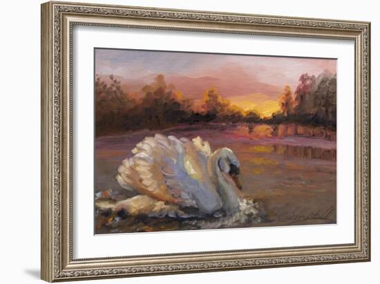 Swan at Sunrise, 2016-Lee Campbell-Framed Giclee Print