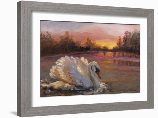 Swan at Sunrise, 2016-Lee Campbell-Framed Giclee Print