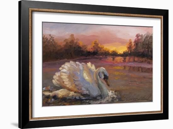 Swan at Sunrise, 2016-Lee Campbell-Framed Giclee Print