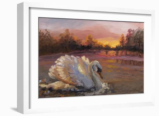 Swan at Sunrise, 2016-Lee Campbell-Framed Giclee Print