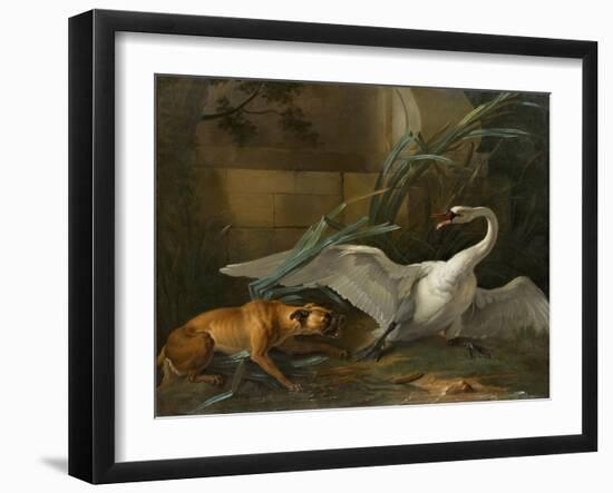 Swan Attacked by a Dog, 1745-Jean-Baptiste Oudry-Framed Giclee Print