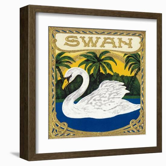 Swan Brand Cigar Box Label-Lantern Press-Framed Art Print