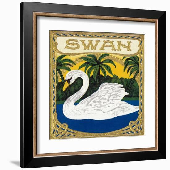 Swan Brand Cigar Box Label-Lantern Press-Framed Art Print