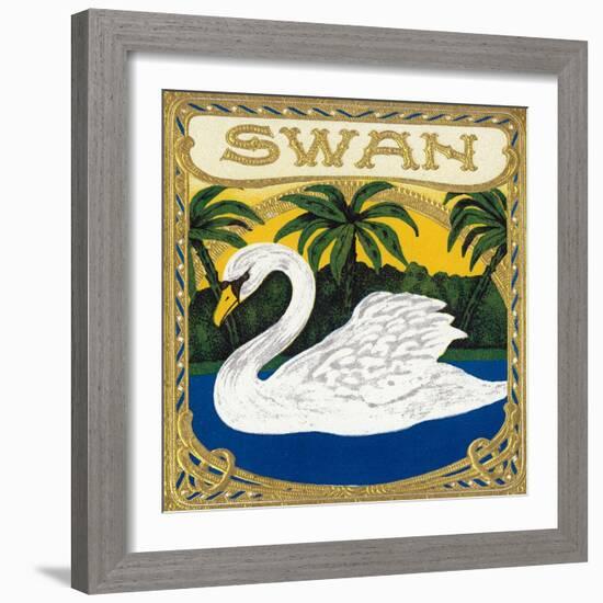 Swan Brand Cigar Box Label-Lantern Press-Framed Art Print