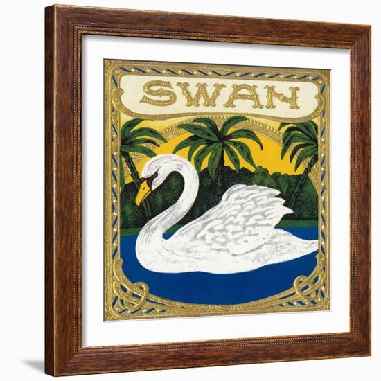 Swan Brand Cigar Box Label-Lantern Press-Framed Art Print