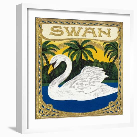 Swan Brand Cigar Box Label-Lantern Press-Framed Art Print