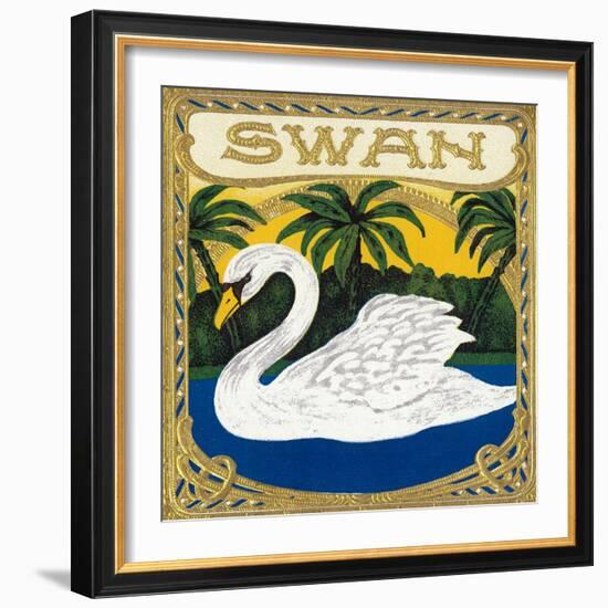 Swan Brand Cigar Box Label-Lantern Press-Framed Art Print