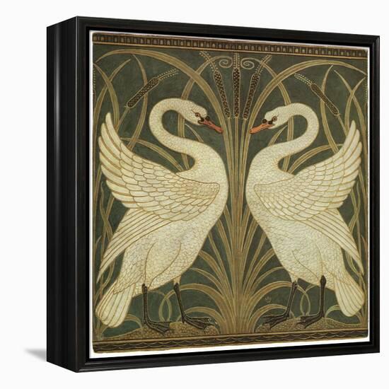 Swan Design-Walter Crane-Framed Premier Image Canvas