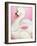 Swan Float on Pink-Elizabeth Medley-Framed Art Print