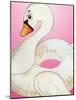 Swan Float on Pink-Elizabeth Medley-Mounted Art Print