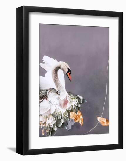 Swan Gold 1-Design Fabrikken-Framed Art Print