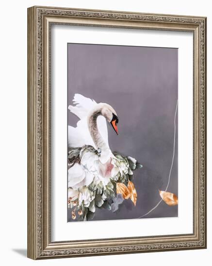 Swan Gold 1-Design Fabrikken-Framed Art Print