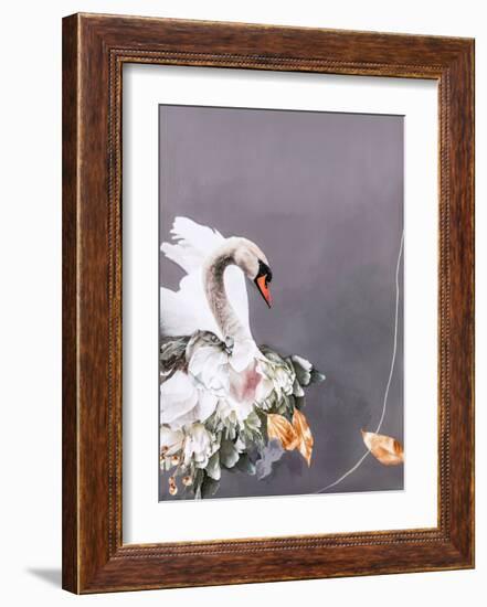 Swan Gold 1-Design Fabrikken-Framed Art Print