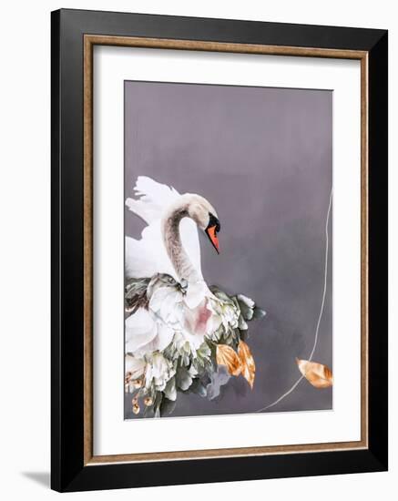 Swan Gold 1-Design Fabrikken-Framed Art Print