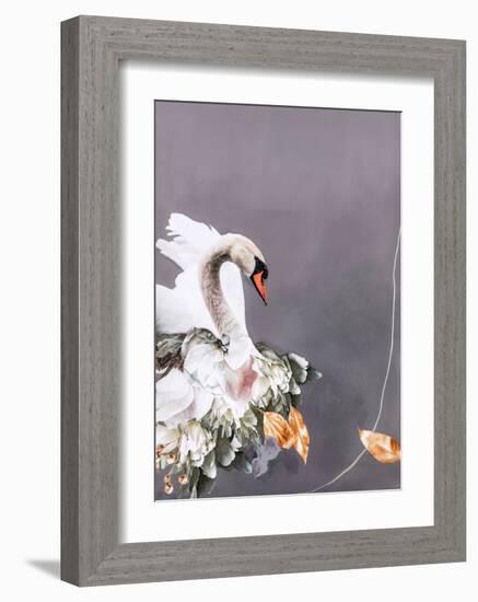 Swan Gold 1-Design Fabrikken-Framed Art Print