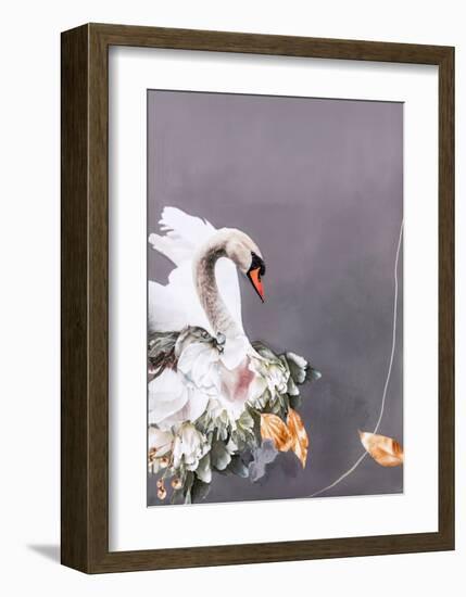 Swan Gold 1-Design Fabrikken-Framed Art Print