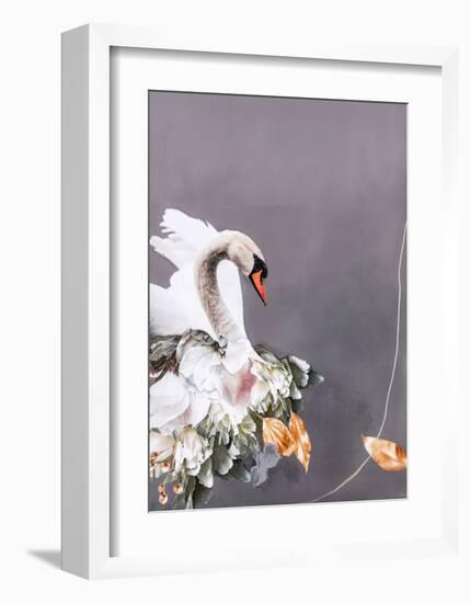 Swan Gold 1-Design Fabrikken-Framed Art Print