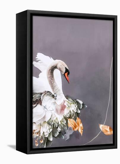 Swan Gold 1-Design Fabrikken-Framed Stretched Canvas